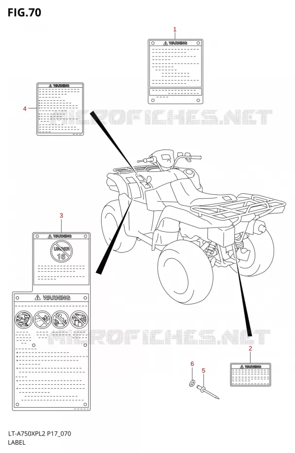 ETIKETTE (LT-A750XPL2 P24) Suzuki QUAD 750 KINGQUAD 2012  LT-A750XP L2/LT-A750XPZ L2 (P17,P24)