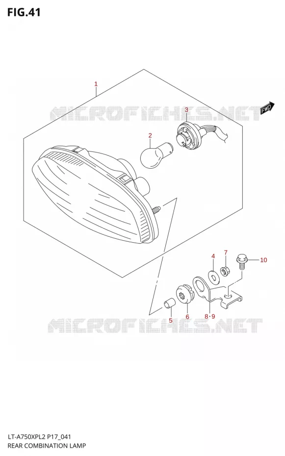 TAIL LIGHT ASSYAMPES ARRIERE (LT-A750XPL2 P24) Suzuki QUAD 750 KINGQUAD 2012  LT-A750XP L2/LT-A750XPZ L2 (P17,P24)