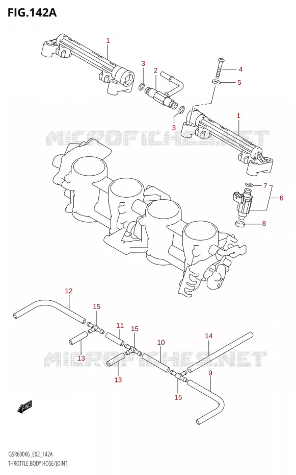 GASKLEPHUIS SLANG / JOINT Suzuki MOTO 600 GSR 2006  GSR600K6(E19)