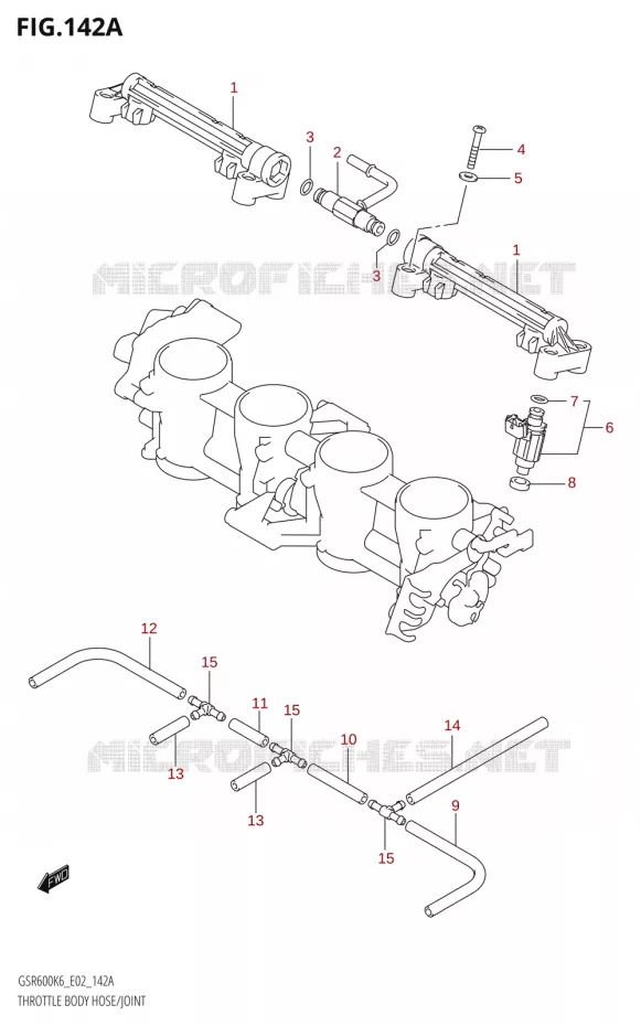 GASKLEPHUIS SLANG / JOINT Suzuki MOTO 600 GSR 2006  GSR600UK6(E19)