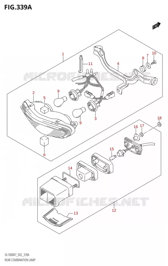 ACHTERLICHT Suzuki MOTO 1000 V-STROM 2009  DL1000 K9 (E02,E19,E24)