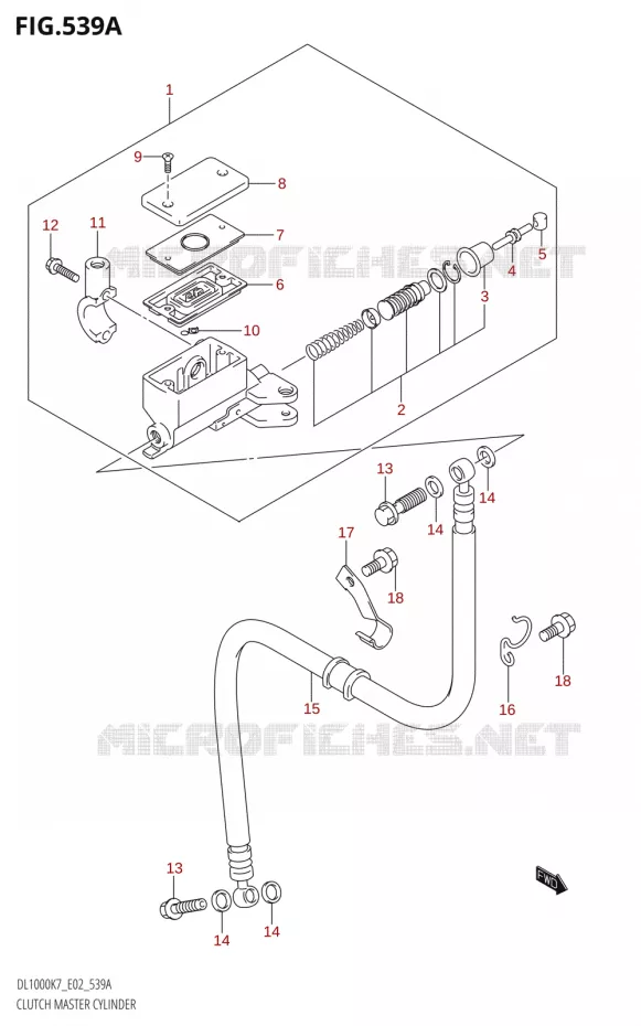 CLUTCH HOOFDREMCILINDER Suzuki MOTO 1000 V-STROM 2007  DL1000K7(E2)