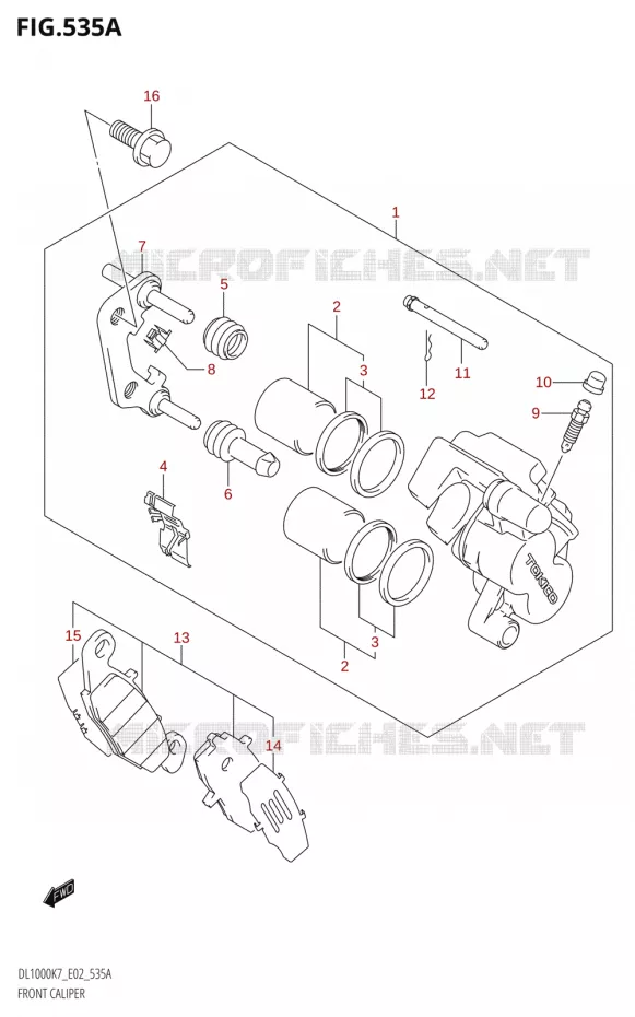FRONT CALIPER Suzuki MOTO 1000 V-STROM 2007  DL1000K7(E2)