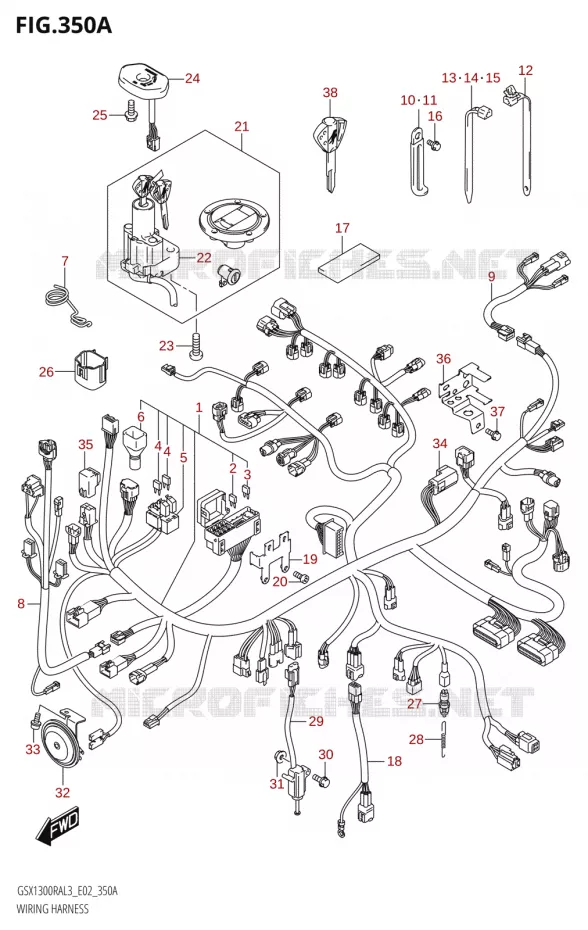 BEDRADINGNESS (GSX1300RA:L3:E02) Suzuki MOTO 1300 HAYABUSA 2013  GSX1300RA L3 (E02)