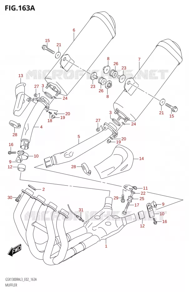 GELUIDDEMPER300RA:L3:E02) Suzuki MOTO 1300 HAYABUSA 2013  GSX1300RA L3 (E19)
