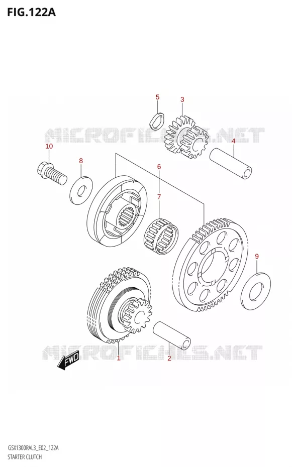 STARTMOTOR KOPPELINGS Suzuki MOTO 1300 HAYABUSA 2013  GSX1300RA L3 (E19)