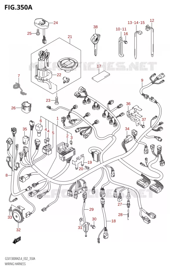 BEDRADING Suzuki MOTO 1300 HAYABUSA 2014  GSX1300RAZUF L4 (E19)