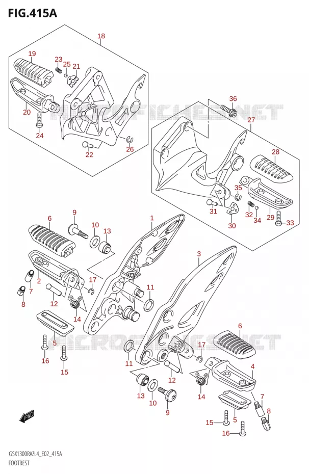 FOOTREST Suzuki MOTO 1300 HAYABUSA 2014  GSX1300RAZUF L4 (E19)