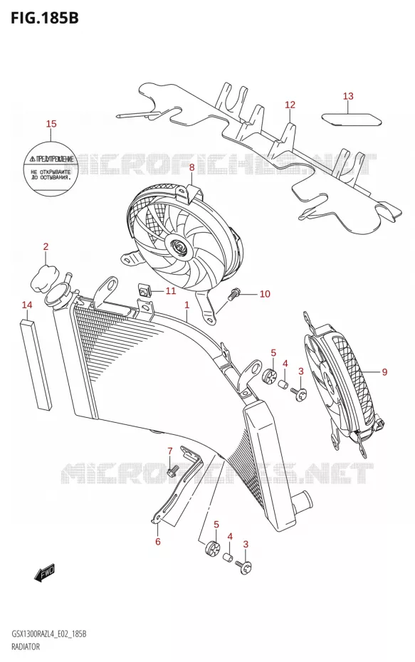 RADIATOR (GSX1300RAZ:L4:E19) Suzuki MOTO 1300 HAYABUSA 2014  GSX1300RAZUF L4 (E19)
