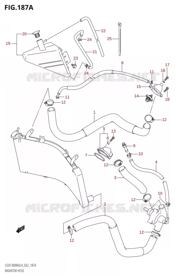 RADIATOR SLANG - EXPANSIEVAT Suzuki MOTO 1300 HAYABUSA 2014  GSX1300RAZUF L4 (E19)