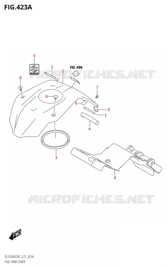 FUEL TANK COVER Suzuki MOTO 1050 V-STROM 2021  DL1050UC  M1