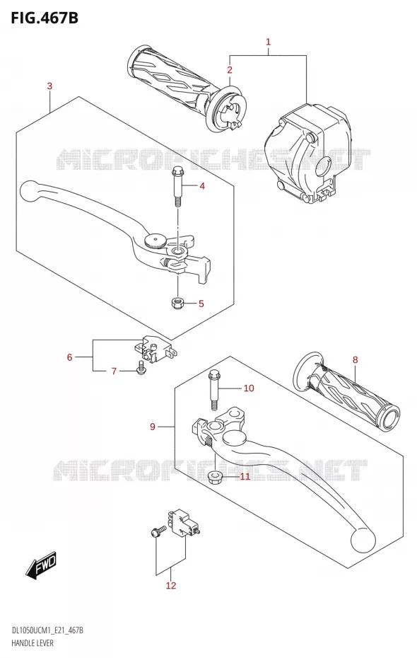 HEFBOMEN - HANDGRIPSC,DL1050WC) Suzuki MOTO 1050 V-STROM 2021  DL1050UC  M1