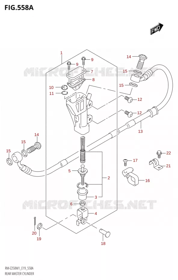 ACHTER HOOFDREMCILINDER Suzuki MOTO 250 RM-Z 2021  RM-Z250 M1 (E19)