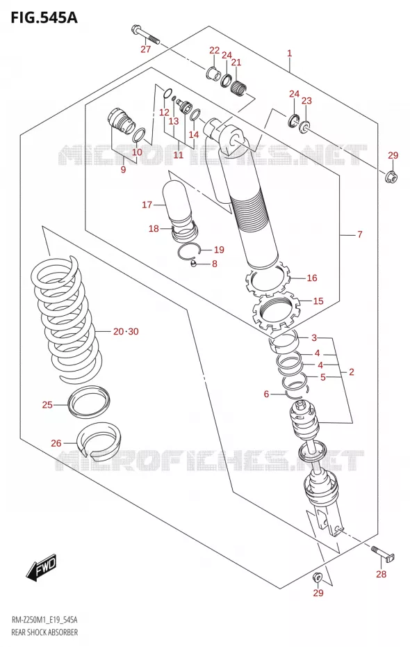 ACHTER SCHOKDEMPER Suzuki MOTO 250 RM-Z 2021  RM-Z250 M1 (E19)