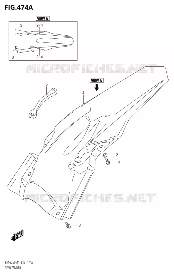 ACHTERSPATBORD Suzuki MOTO 450 RM-Z 2021  RM-Z450 M1 (E19)