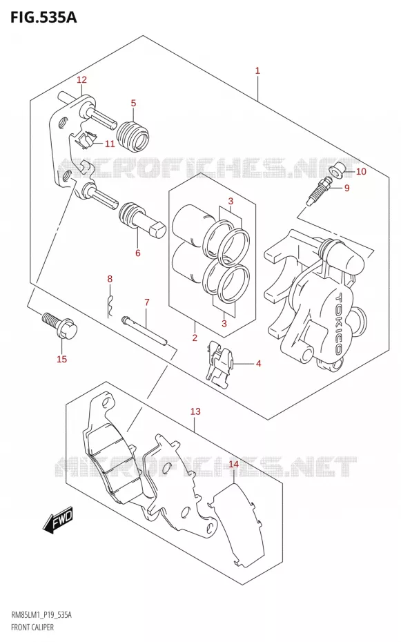 FRONT CALIPER Suzuki MOTO 85 RM 2021  RM85L M1 (E19)