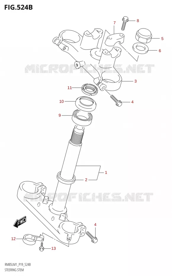 STUURKOLOM Suzuki MOTO 85 RM 2021  RM85L M1 (E19)