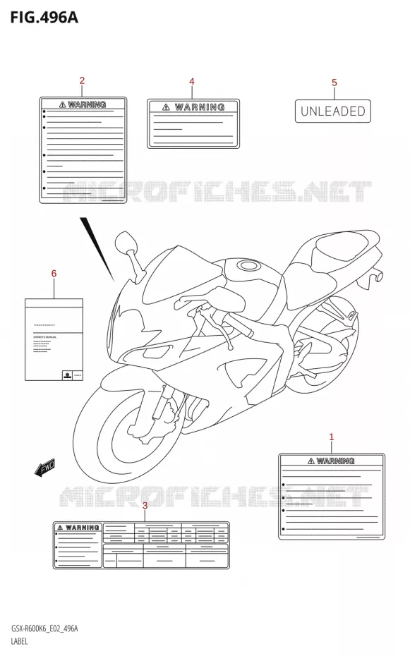 ETIKET Suzuki MOTO 600 GSX-R 2006  GSX-R600 K6 (E02,E19)