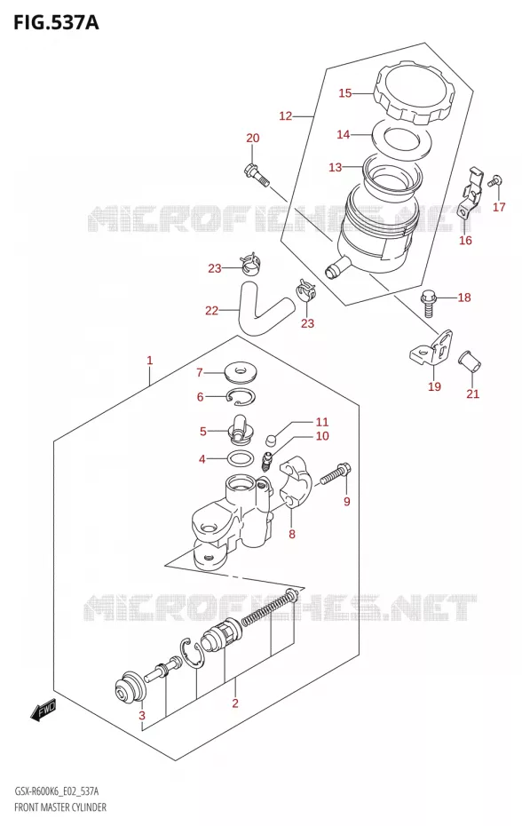 FRONT HOOFDREMCILINDER Suzuki MOTO 600 GSX-R 2006  GSX-R600 K6 (E02,E19)