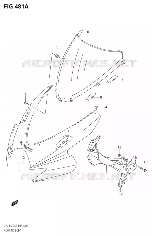 KUIP Suzuki MOTO 600 GSX-R 2006  GSX-R600 K6 (E02,E19)