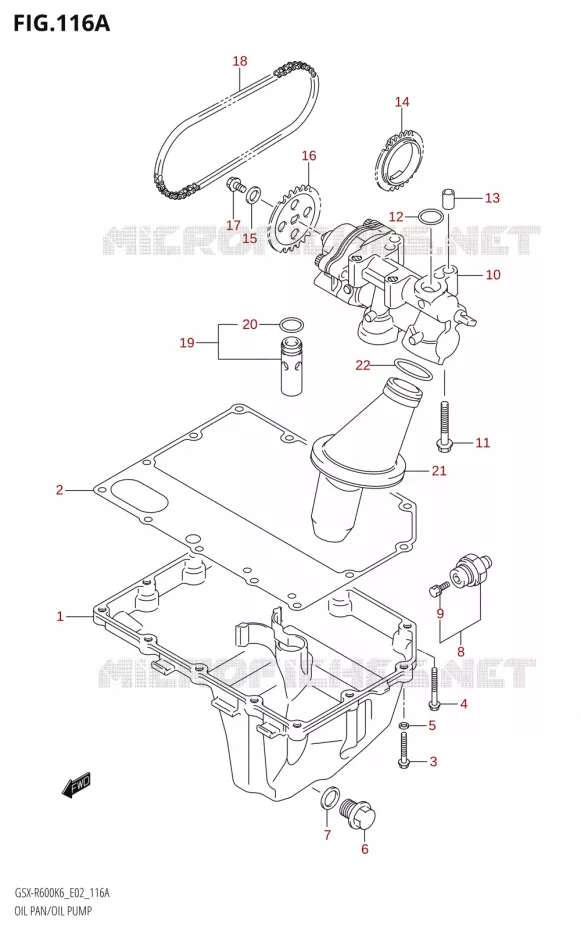 OLIEDEKSEL - OLIEPOMP Suzuki MOTO 600 GSX-R 2006  GSX-R600 K6 (E02,E19)