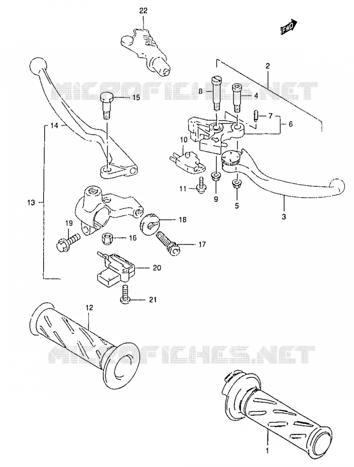 HANDGRIPS - LEVERS Suzuki MOTO 125 MARAUDER 1998  GZ125W(W/X/Y)