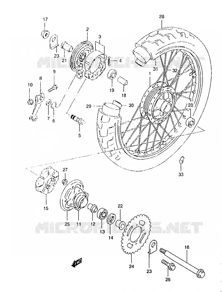 ACHTERWIEL Suzuki MOTO 125 MARAUDER 2000  GZ125UY(W/X/Y)