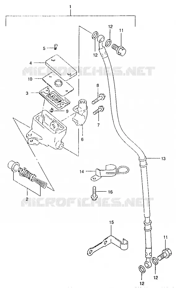 FRONT HOOFDREMCILINDER Suzuki MOTO 125 MARAUDER 2000  GZ125UY(W/X/Y)