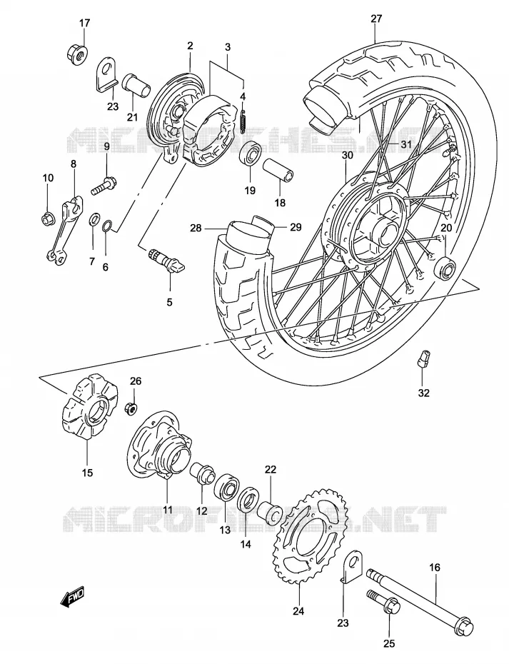 ACHTERWIEL Suzuki MOTO 125 MARAUDER 2002  GZ125K2(P4)