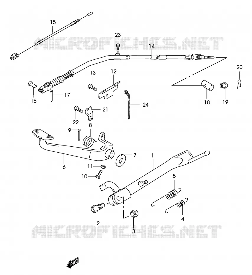 STAND - ACHTER REMPEDAAL Suzuki MOTO 125 MARAUDER 2002  GZ125K2(P19)