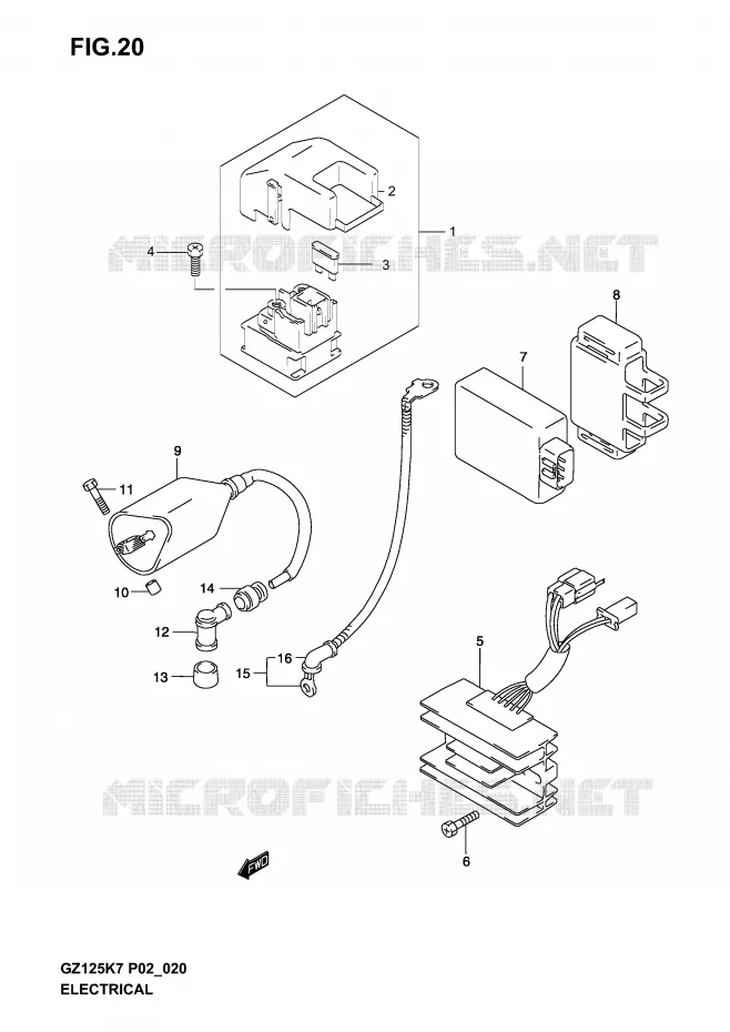 ELEKTRISCH (MODEL K3 /​ K4 /​ K5 /​ K6) Suzuki MOTO 125 MARAUDER 2003  GZ125K3(P19)