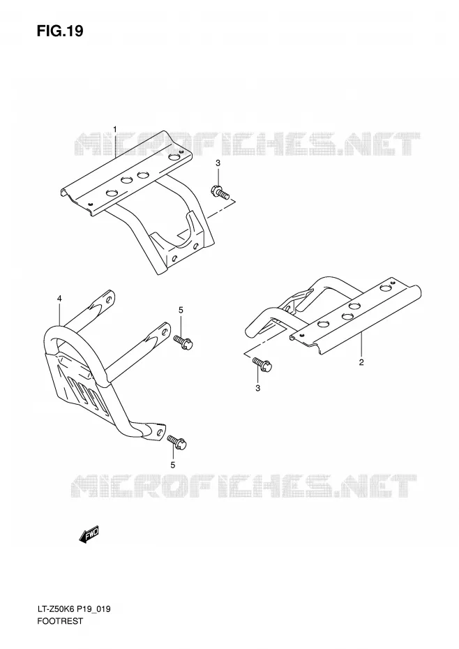 FOOTREST Suzuki QUAD 50 QUADSPORT 2006  LT-Z50K6(P19)