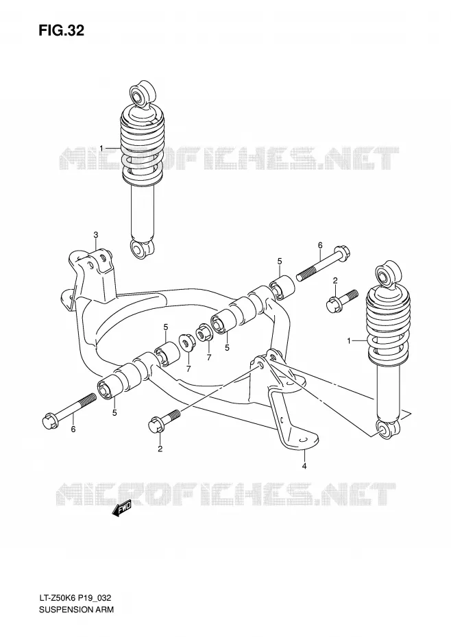 SCHOKDEMPER - VORKBEEN Suzuki QUAD 50 QUADSPORT 2006  LT-Z50K6(P19)