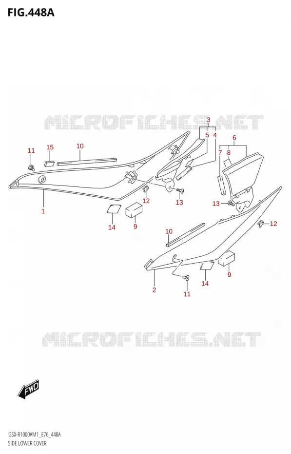 ACHTERZIJ KUIPR (GSX-R1000A,GSX-R1000RA) Suzuki MOTO 1000 GSX-R 2021  GSX-R1000RA M1 /​ GSX-R1000RZA M1 ( E76 ECE2 E17,22,39 )