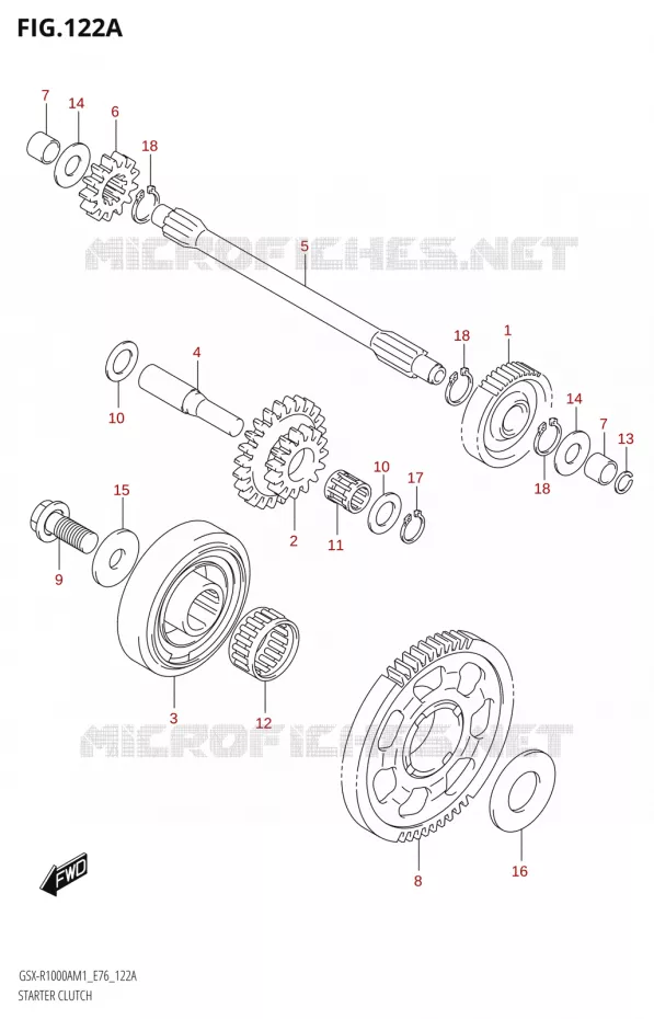 STARTMOTOR KOPPELINGS Suzuki MOTO 1000 GSX-R 2021  GSX-R1000RA M1 /​ GSX-R1000RZA M1 ( E76 ECE2 E17,22,39 )