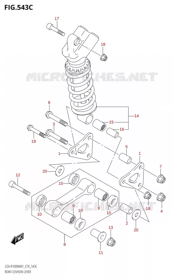 SCHOKBREKER AANEENSCHAKELINGRA,GSX-R1000RZA) Suzuki MOTO 1000 GSX-R 2021  GSX-R1000RA M1 /​ GSX-R1000RZA M1 ( E76 ECE2 E17,22,39 )