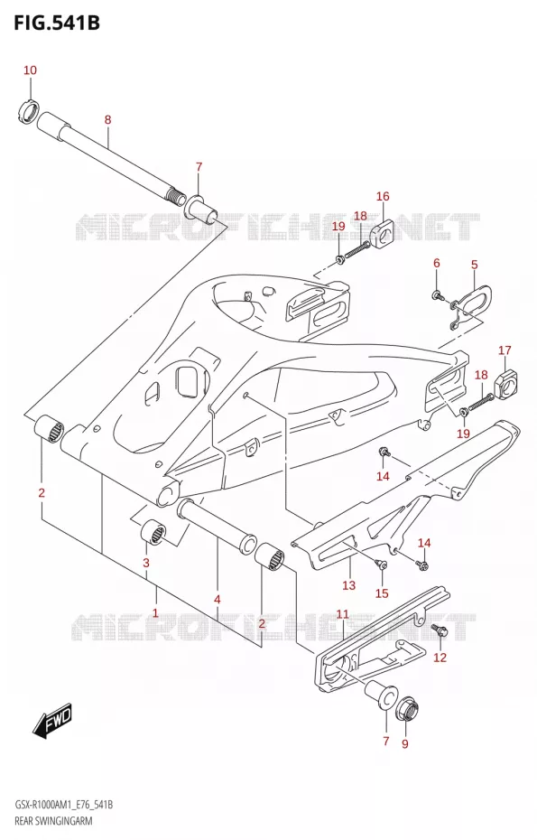 SWINGARMGINGARM (GSX-R1000A,GSX-R1000ZA) Suzuki MOTO 1000 GSX-R 2021  GSX-R1000RA M1 /​ GSX-R1000RZA M1 ( E76 ECE2 E17,22,39 )