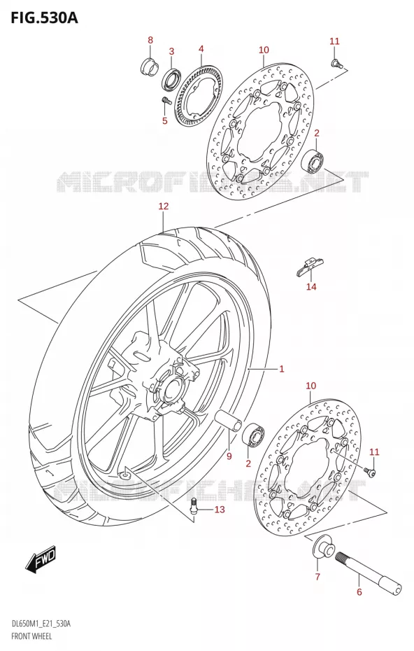 VOORWIEL (DL650A,DL650AUE) Suzuki MOTO 650 V-STROM 2021  DL650A M1