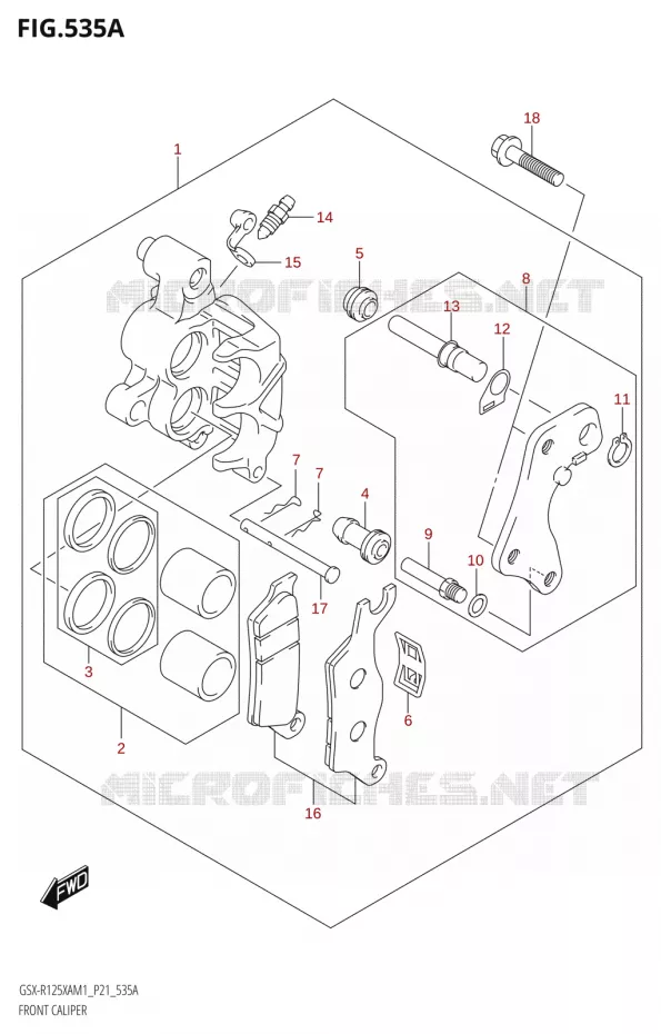 FRONT CALIPER Suzuki MOTO 125 GSX-R 2021  GSX-R125XA M1 (P21)