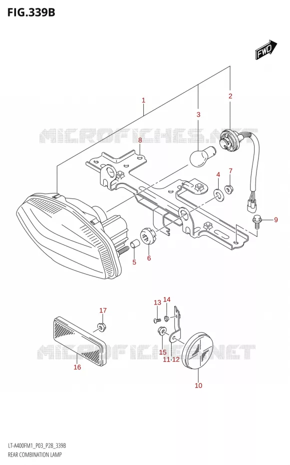 ACHTERLICHT Suzuki QUAD 400 KINGQUAD 2021  LT-A400F M1 (P03)