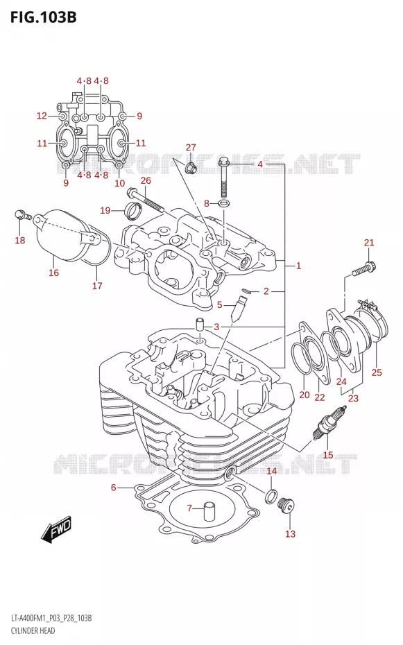 CILINDERKOP Suzuki QUAD 400 KINGQUAD 2021  LT-A400F M1 (P03)