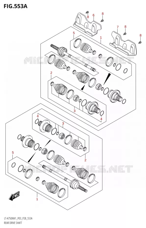 ACHTERAANDRIJFAS Suzuki QUAD 750 KINGQUAD 2021  LT-A750X M1 (P28)