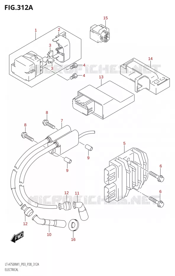 ELEKTRISCH (P03,P28) Suzuki QUAD 750 KINGQUAD 2021  LT-A750X M1 (P28)