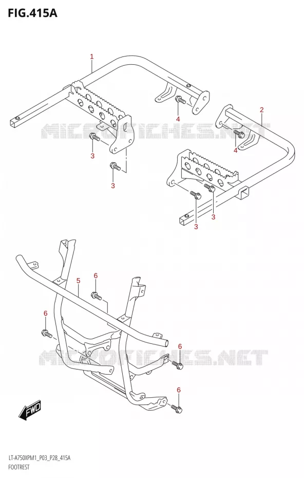 FOOTREST Suzuki QUAD 750 KINGQUAD 2021  LT-A750XP / XPZ M1 (P33)