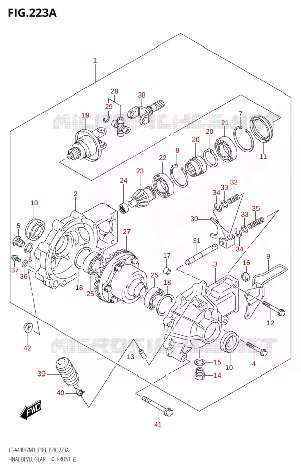 FINAL BEVEL GEAR (FRONT) Suzuki QUAD 400 KINGQUAD 2021  LT-A400FZ M1 (P03)