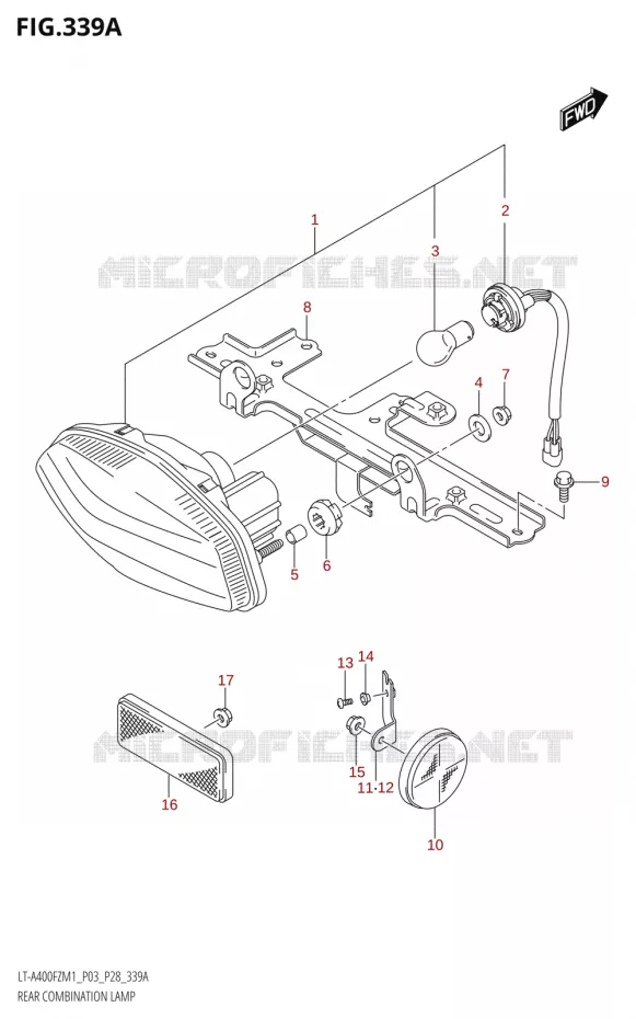 ACHTERLICHT Suzuki QUAD 400 KINGQUAD 2021  LT-A400FZ M1 (P28)