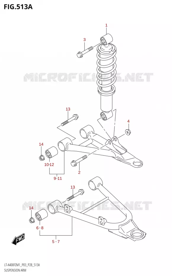 SCHORSING ARM Suzuki QUAD 400 KINGQUAD 2021  LT-A400FZ M1 (P28)