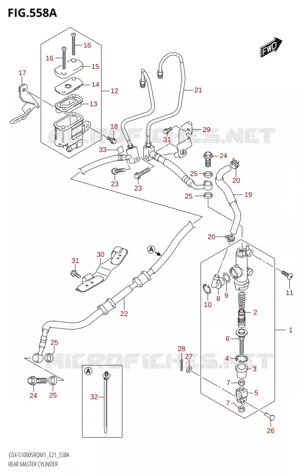 ACHTER hoofdremcilinder Suzuki MOTO 1000 KATANA 2021  GSX-S1000SRQ M1 (E21)