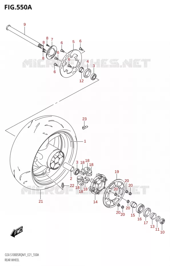 ACHTERWIEL Suzuki MOTO 1000 KATANA 2021  GSX-S1000SRQ M1 (E21)