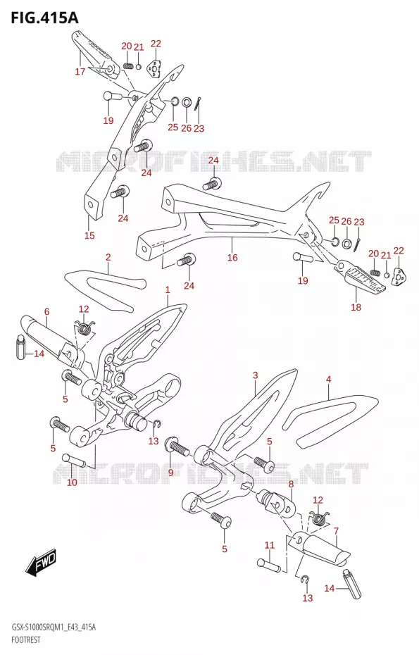 FOOTREST Suzuki MOTO 1000 KATANA 2021  GSX-S1000SRQ M1 (E43)